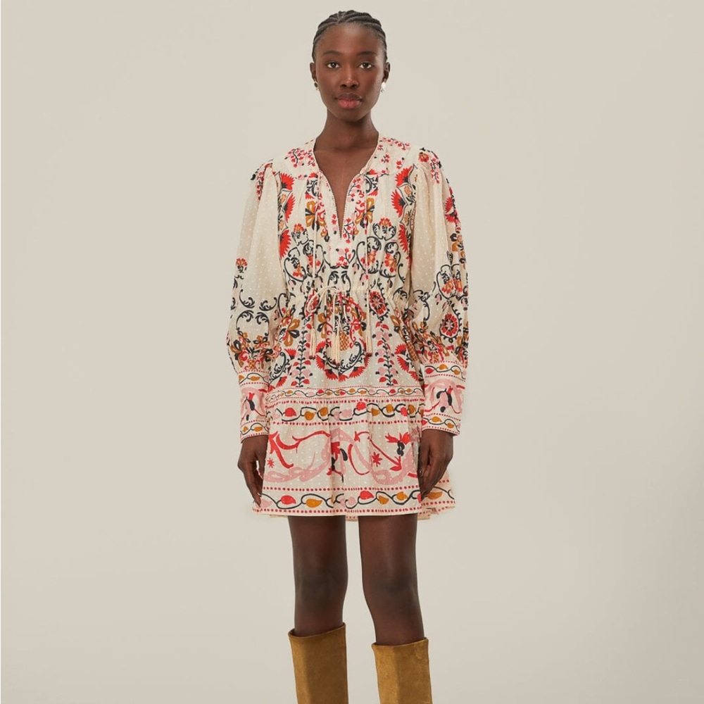 Farm RIO Cream Cashew Mandala Mini Dress